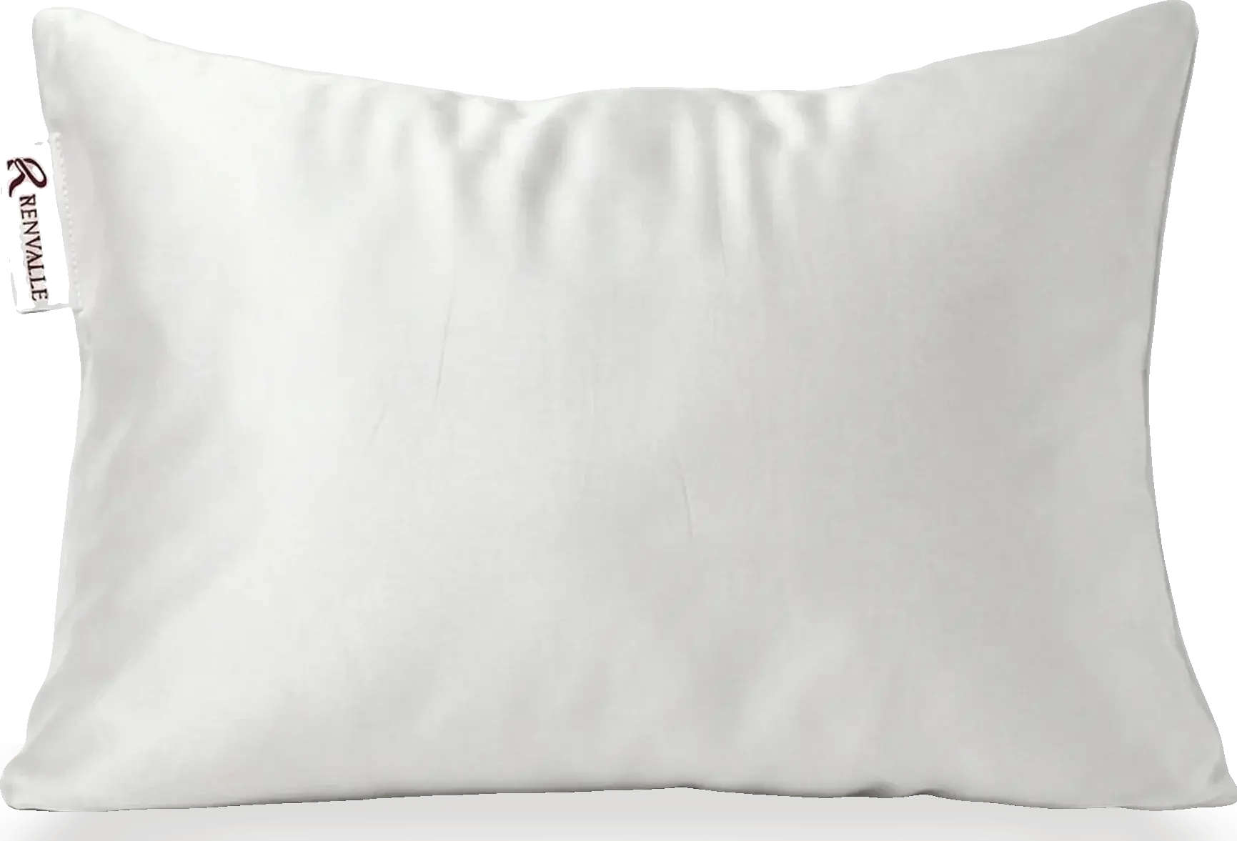 The Ivory silk pillowcase on a pillow